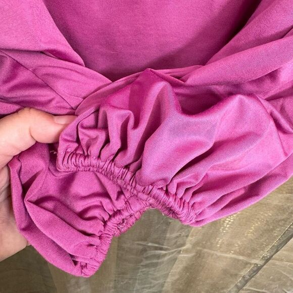 Princess Polly Magenta Pink Square Neck Puff Long Sleeve Bodysuit Size 8 - Picture 7 of 7